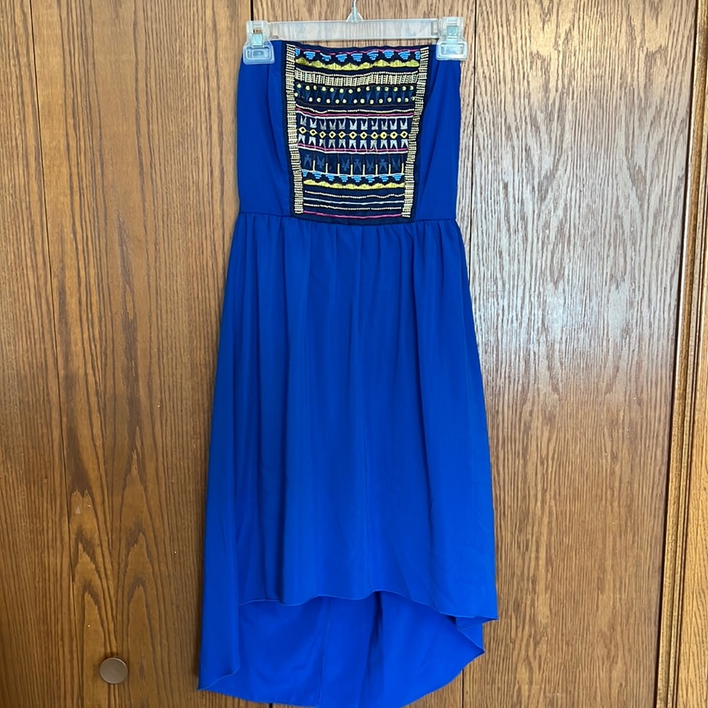 Strapless high-low dress